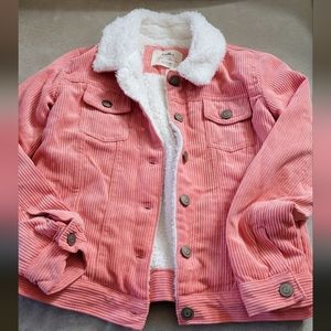 Girls pink corduroy jacket. Medium